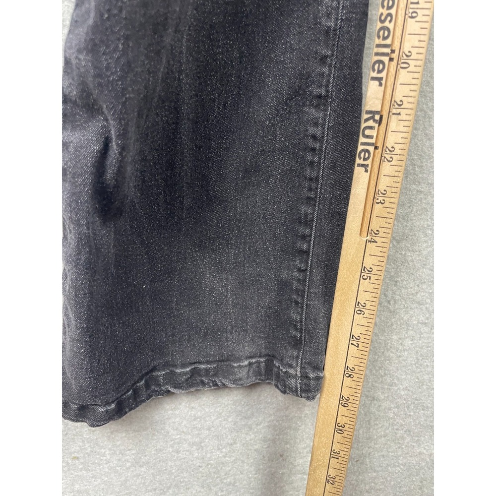 Denim Jumpsuit Womens 6 Medium Black Button Fly Flared Legs Short Sleeve - Picture 14 of 16
